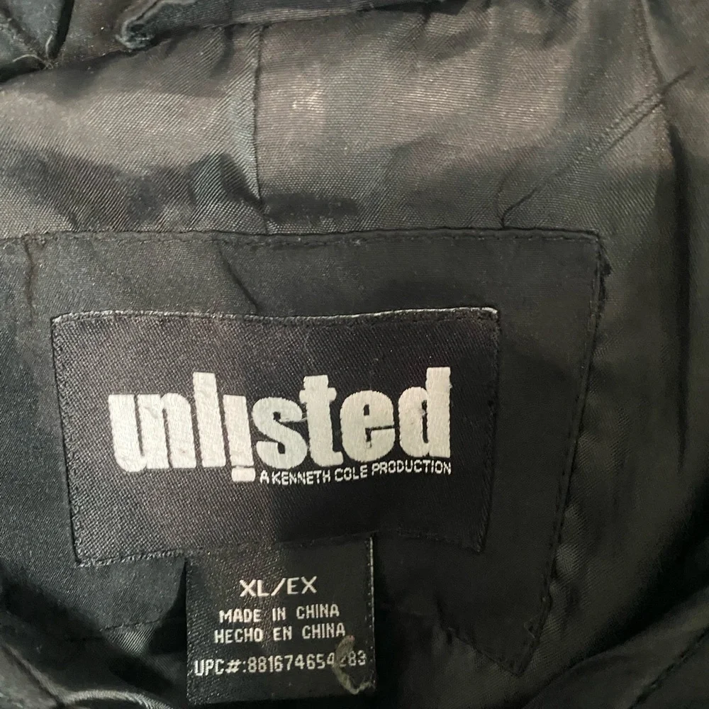 UNLISTED Kennith Cole Quilted Jacket Black Womens XL EUC - Picture 2 of 5
